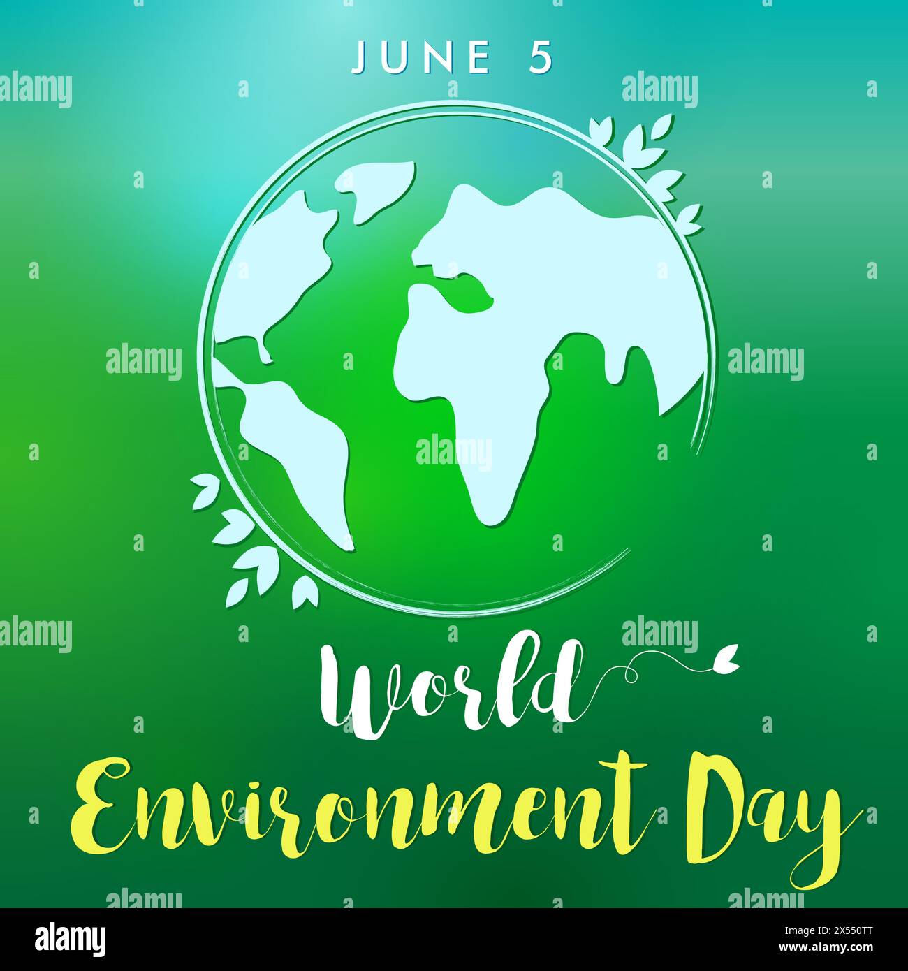 Félicitations pour la Journée mondiale de l'environnement, affiche sur les médias sociaux. Illustration de Vecteur