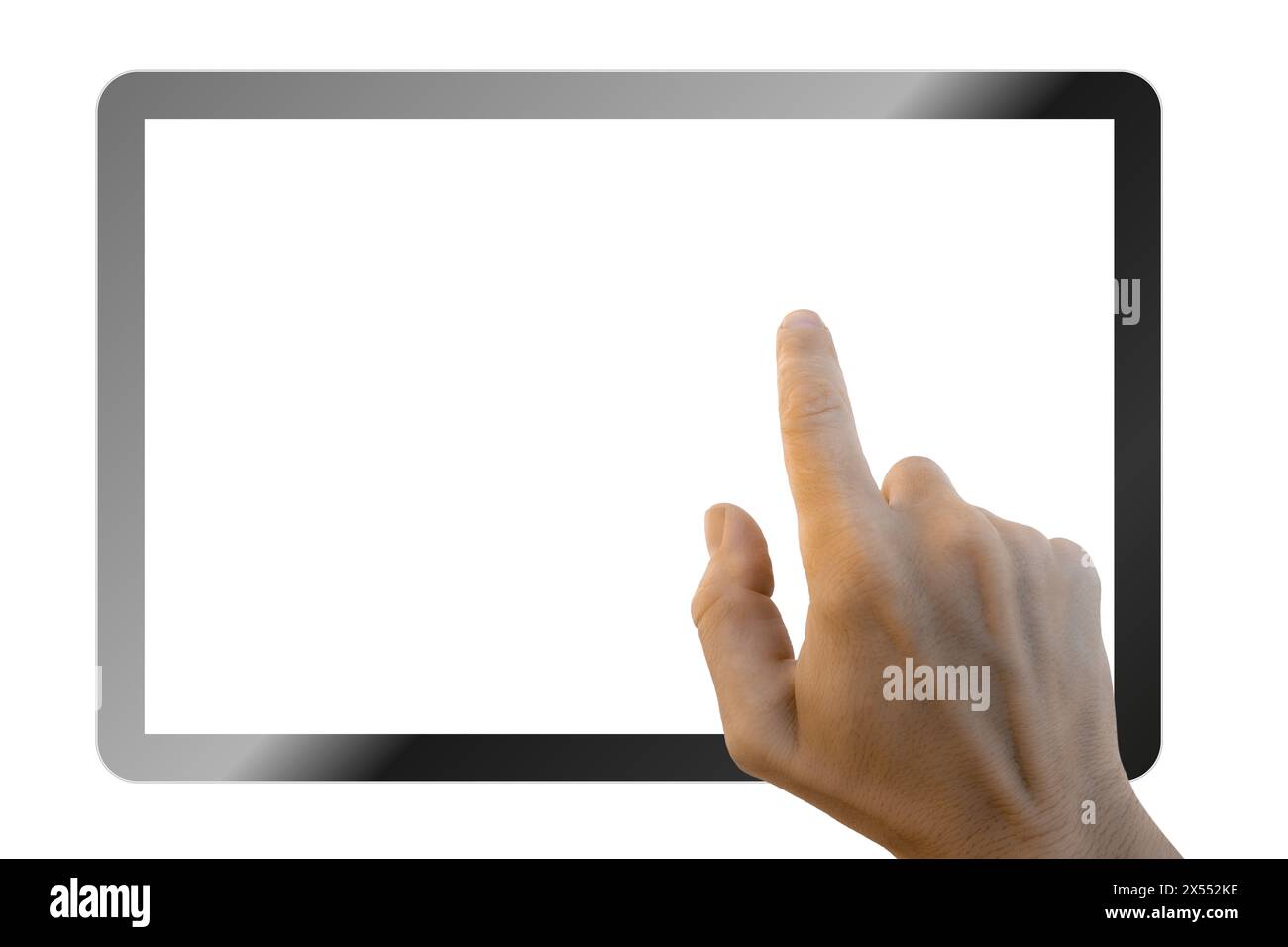 une tablette sur la main Banque D'Images