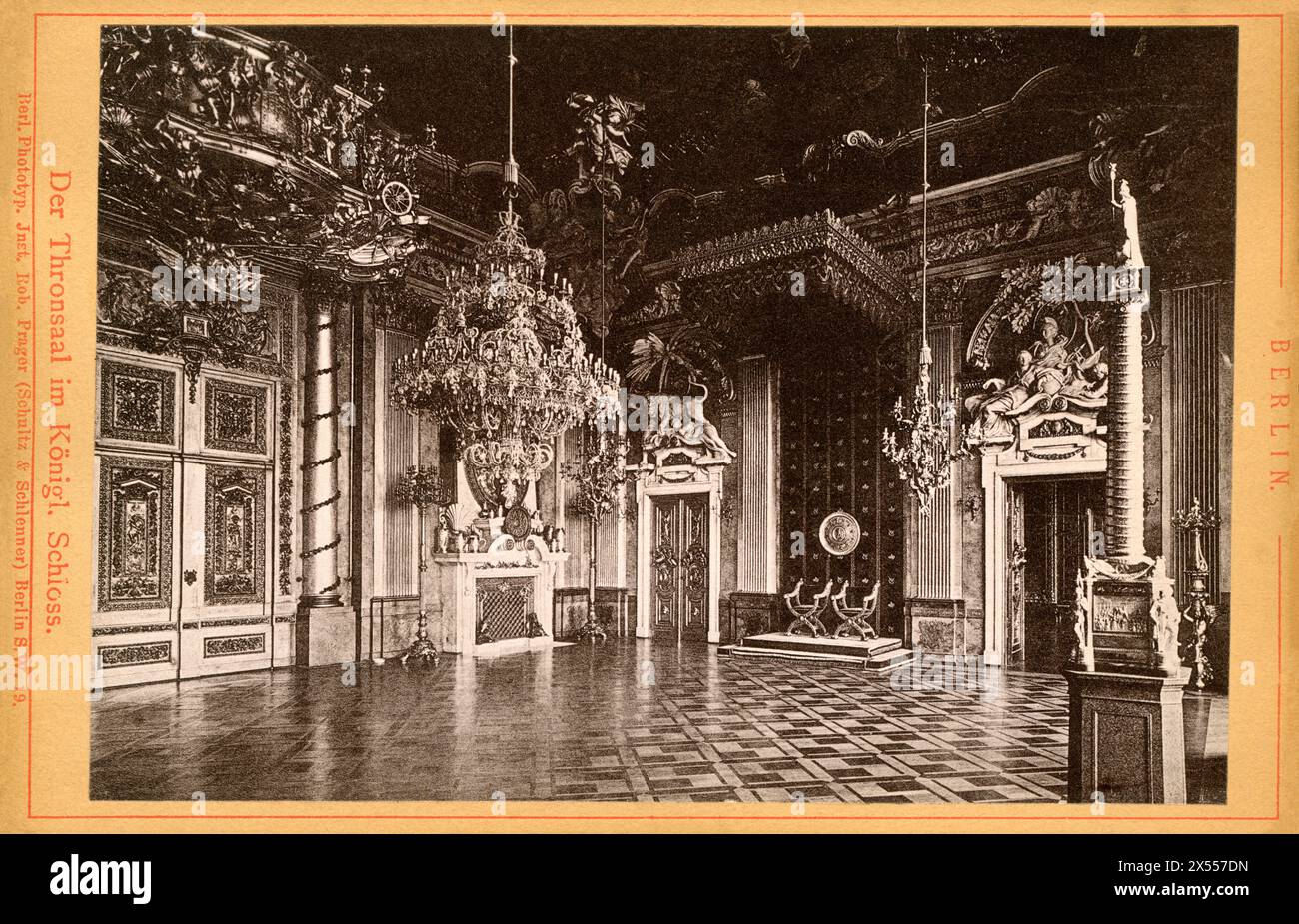 Géographie / voyage, Allemagne, Berlin, le Palais Royal, la salle du trône, image du leporello 'Berlin', LE COPYRIGHT DE L'ARTISTE NE DOIT PAS ÊTRE EFFACÉ Banque D'Images