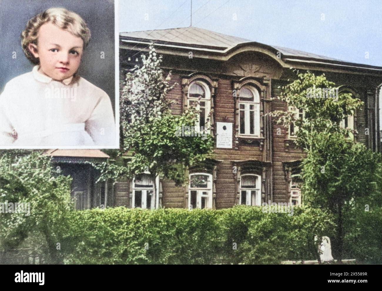 Lénine (Vladimir Ilyich Oulianov), 22.4.1870 - 21.1,1924, homme politique russe, maison à Oulianovsk, AUTORISATION-DROITS-SUPPLÉMENTAIRES-INFO-NON-DISPONIBLE Banque D'Images