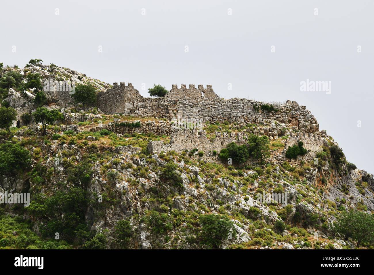 Site archéologique de Kaunos. Une vue sur les fortifications médiévales et anciennes, Mugla, Turquie Banque D'Images