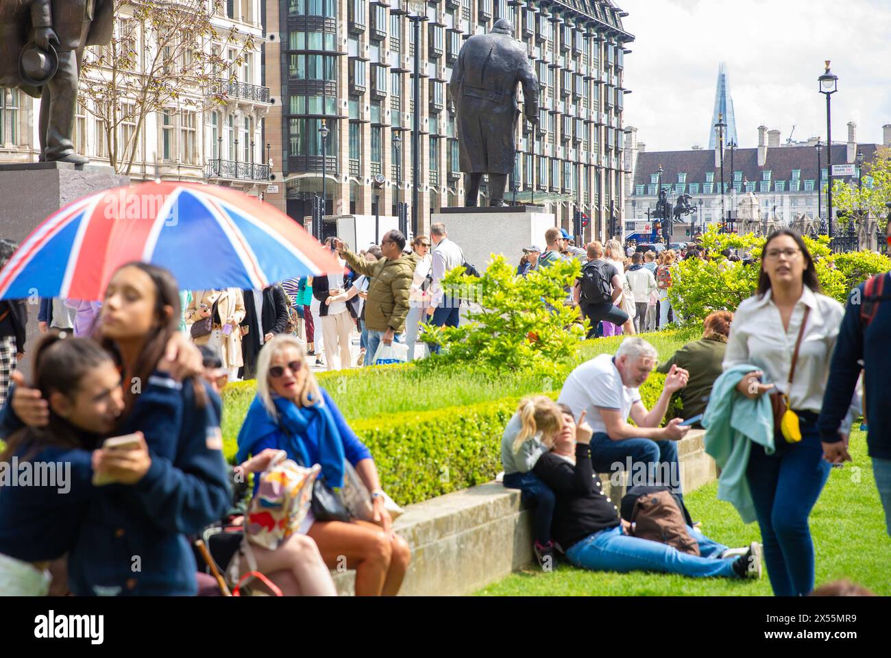 La place du parlement, Londres. Banque D'Images
