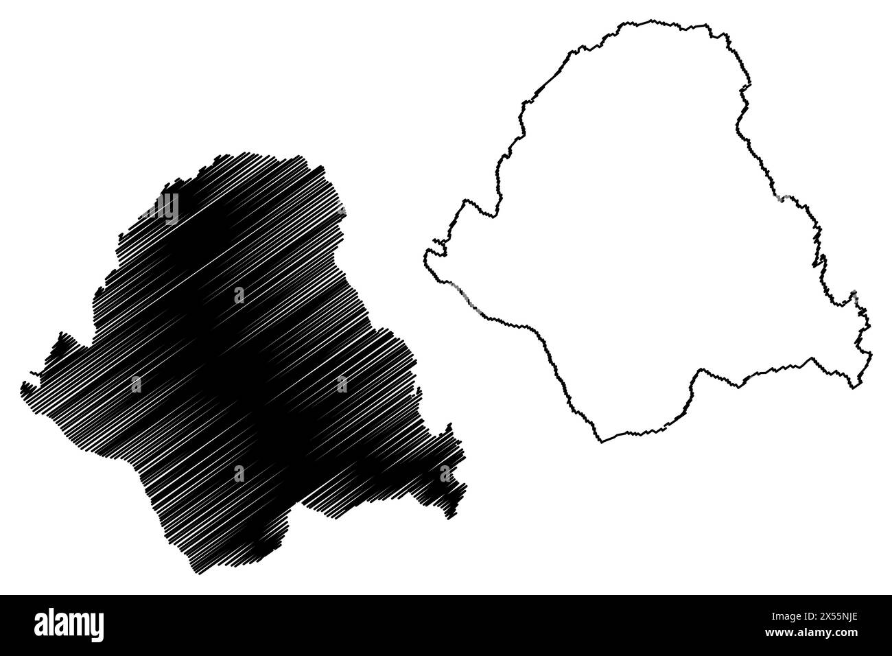 District de voitsberg (République d'Autriche ou Österreich, Styrie, Steiermark ou état de Štajerska) carte illustration vectorielle, scribble croquis Bezirk Voitsber Illustration de Vecteur