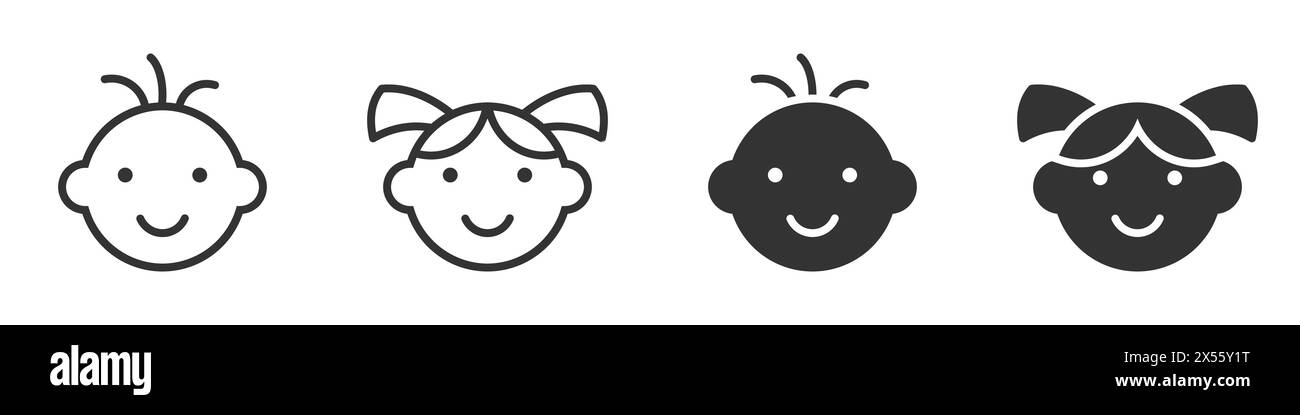 Icône garçon fille. Illustration vectorielle Illustration de Vecteur