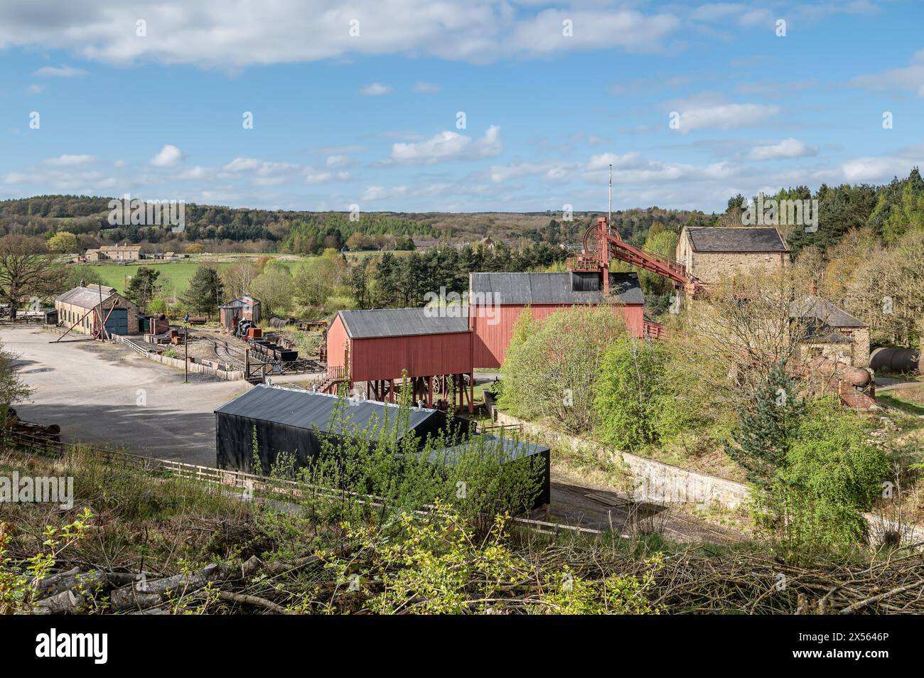 Déménagement des travaux de la mine de charbon au Beamish Museum, comté de Durham, Angleterre Banque D'Images