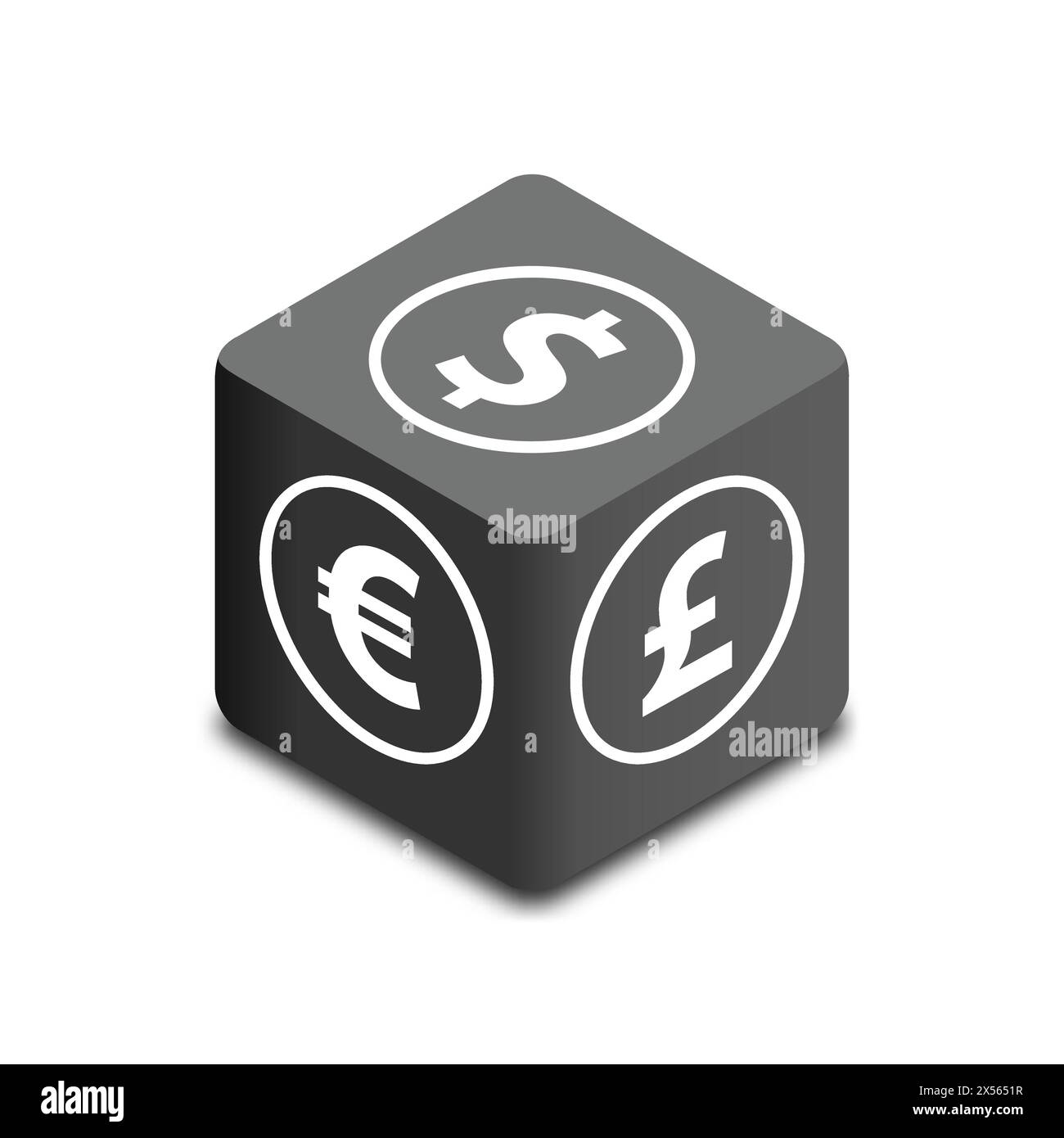 Cube de symboles d'argent. Conception isométrique. Illustration vectorielle plate Illustration de Vecteur