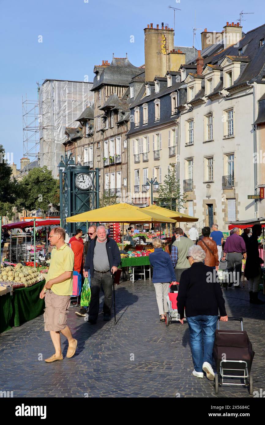 Market Square, Place des Lices, Rennes, Bretagne, Bretagne, France Banque D'Images