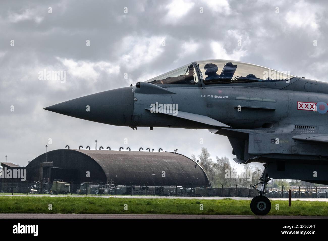 Typhon Eurofighter de la Royal Air Force au volant de la RAF Coningsby Banque D'Images