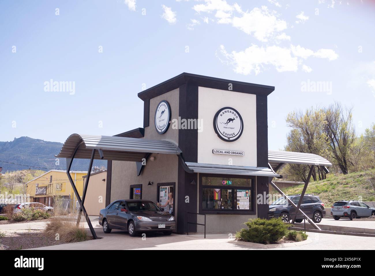 Kangaroo Coffee, une chaîne de café locale à Colorado Springs. Banque D'Images