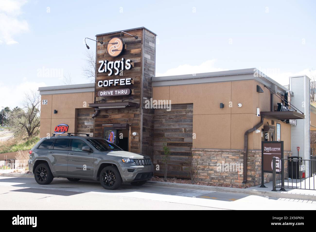 Ziggi's Coffee, une petite chaîne de café locale dans le Colorado. Banque D'Images