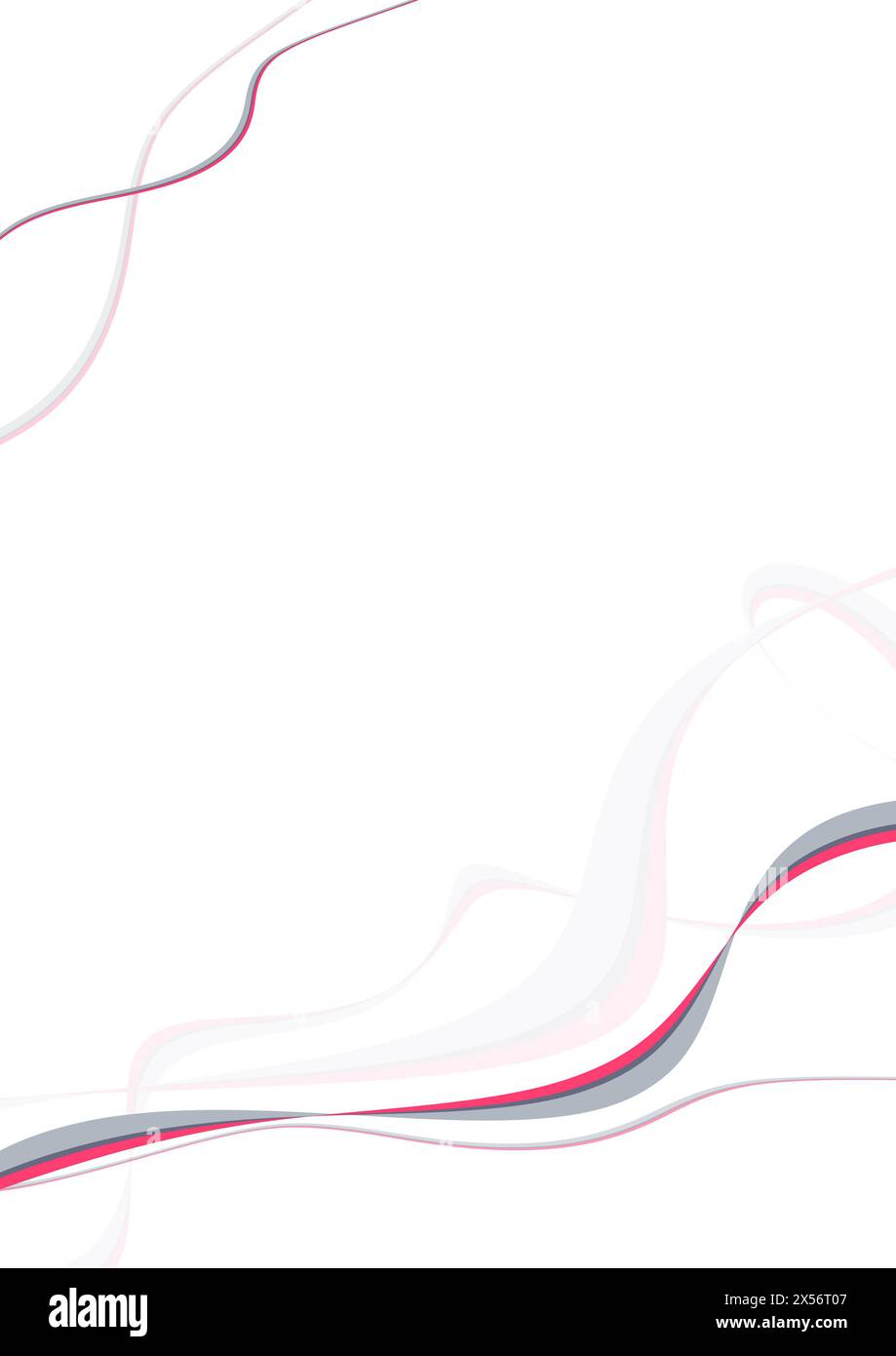 Modèle de page abstrait avec lignes ondulées rouges et place pour le texte. Motif vectoriel graphique Banque D'Images