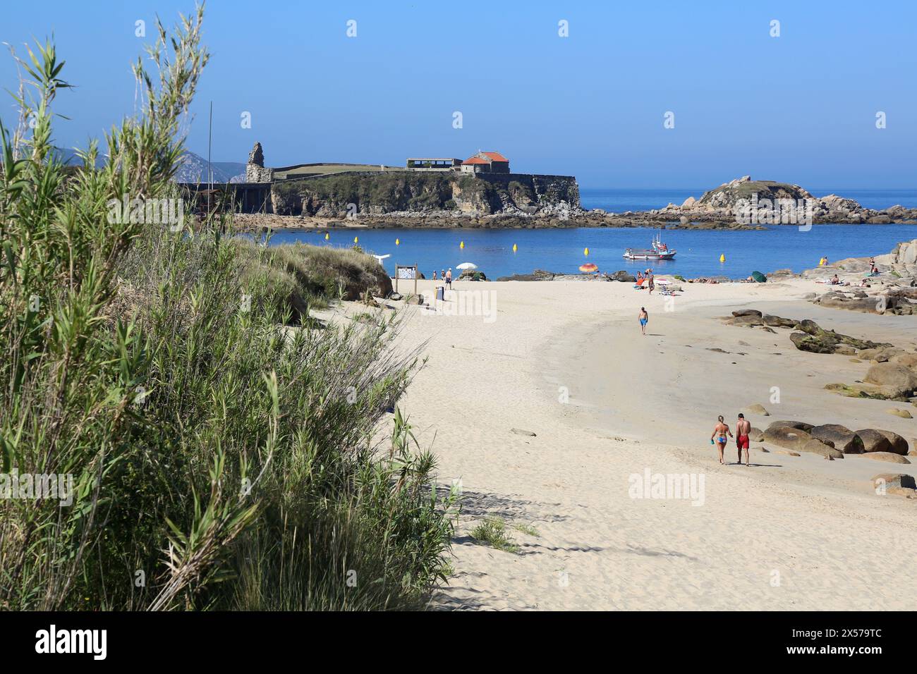 Domaines Gordas beach, A Lanzada, Sanxenxo, province de Pontevedra, Galice, Espagne. Banque D'Images
