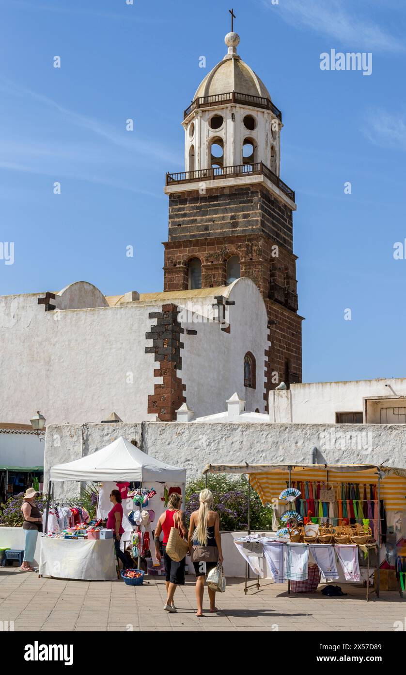 Dimanche, marché de Teguise, Lanzarote, îles Canaries, Espagne Banque D'Images