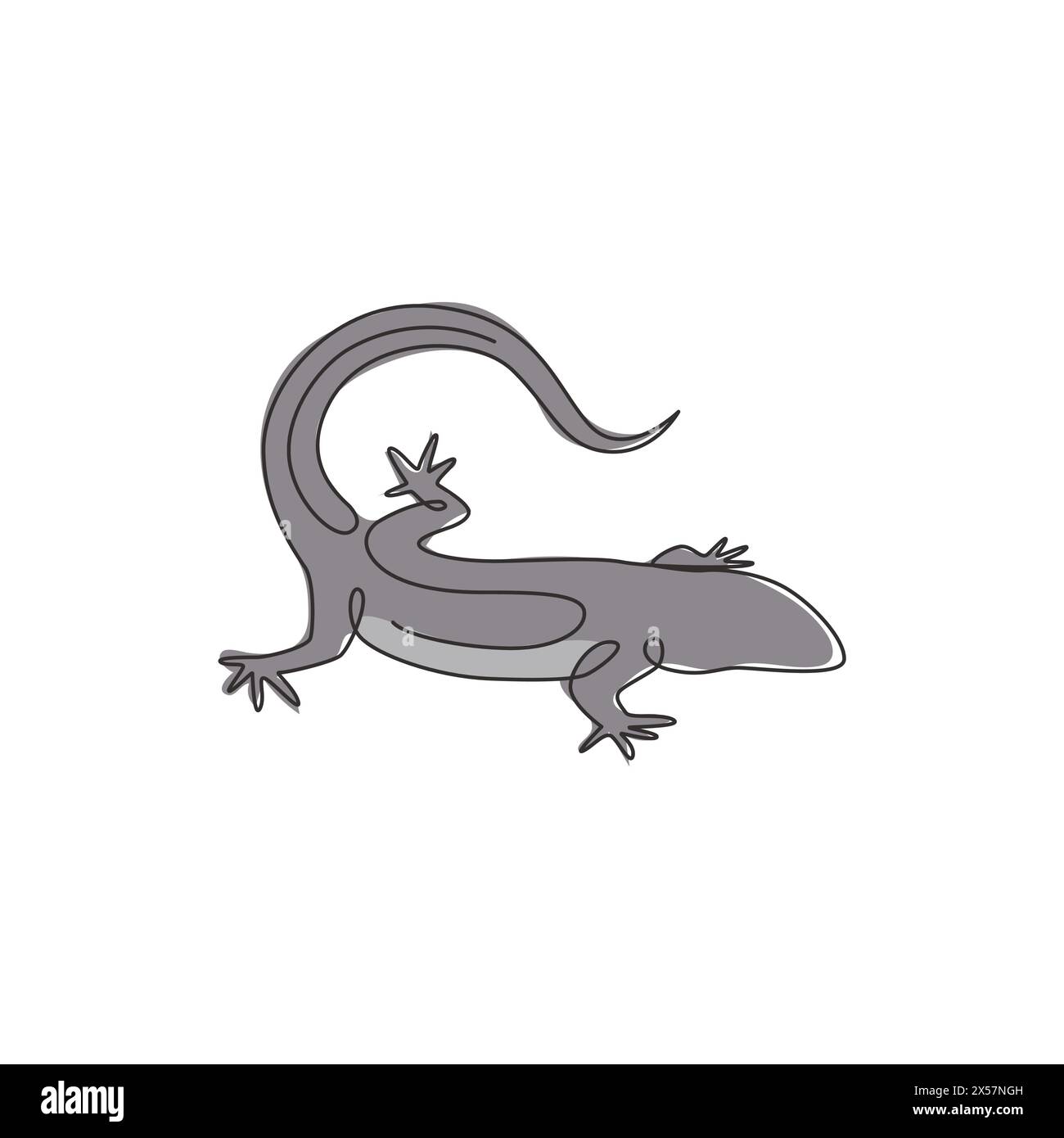 Un dessin en ligne continue de lézard exotique du désert pour l'identité du logo de l'entreprise. Concept de mascotte d'animal du désert mignon pour l'organisation d'amoureux des animaux de compagnie reptiles. T Illustration de Vecteur