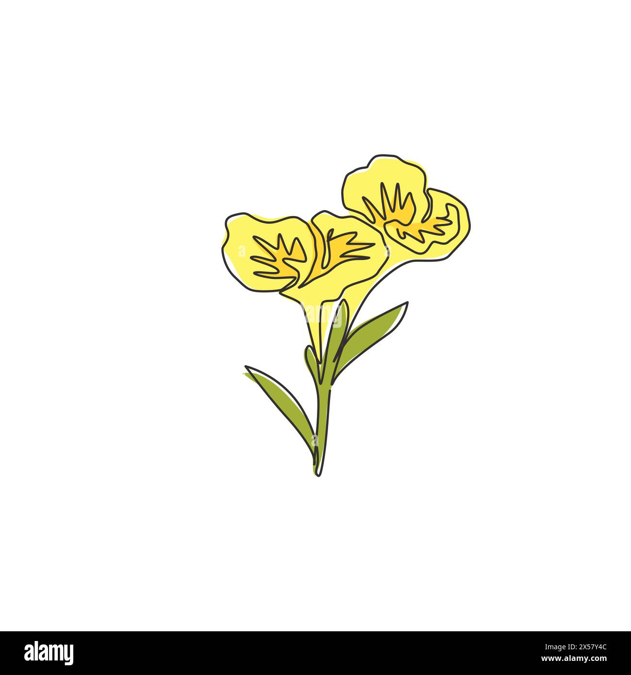 Un dessin sur une ligne de Beauty Fresh Canna pour décoration murale. Concept de fleur de canna Lily décoratif imprimable pour ornement de carte. Illustration de Vecteur