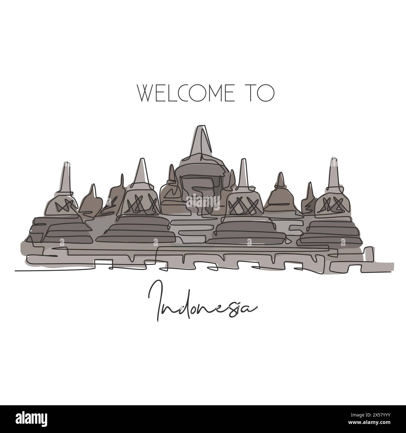 Temple de candi borobudur Banque d'images détourées - Alamy