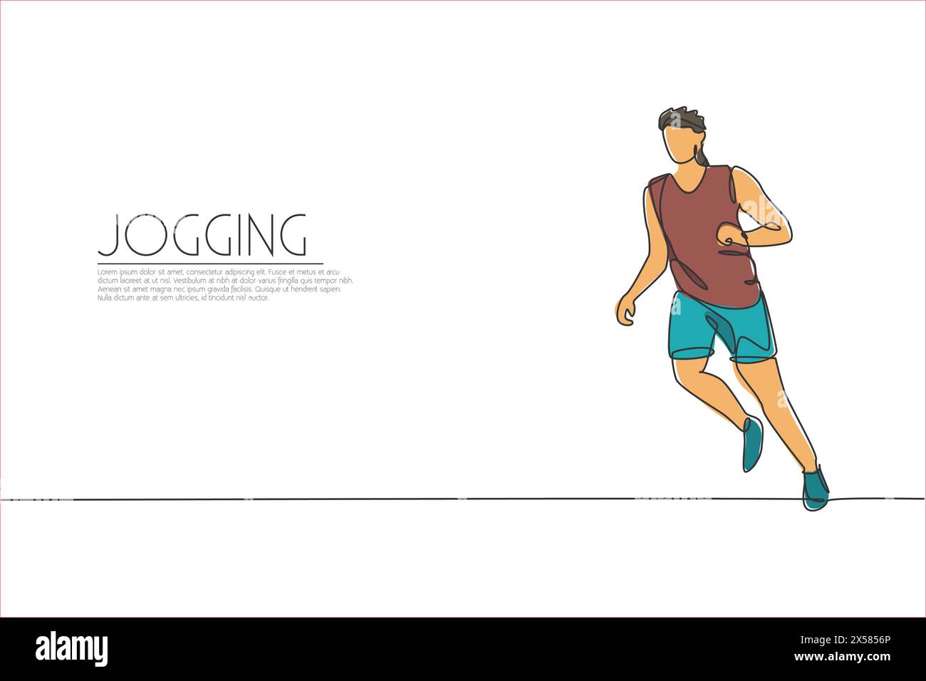 Un dessin à une ligne de jeune homme énergique courir relax illustration vectorielle graphique. Sport individuel, concept d'entraînement. Li. Continue moderne Illustration de Vecteur