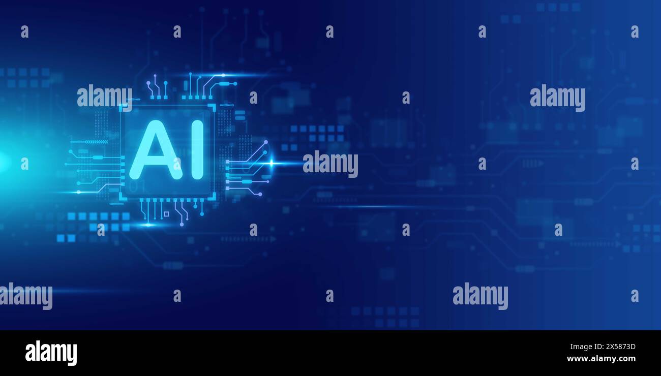 Intelligence artificielle ai auto-apprentissage améliorer le développement résolution de problèmes tâches de solution de la technologie future, ai puce informatique graphique cerveau moi Banque D'Images