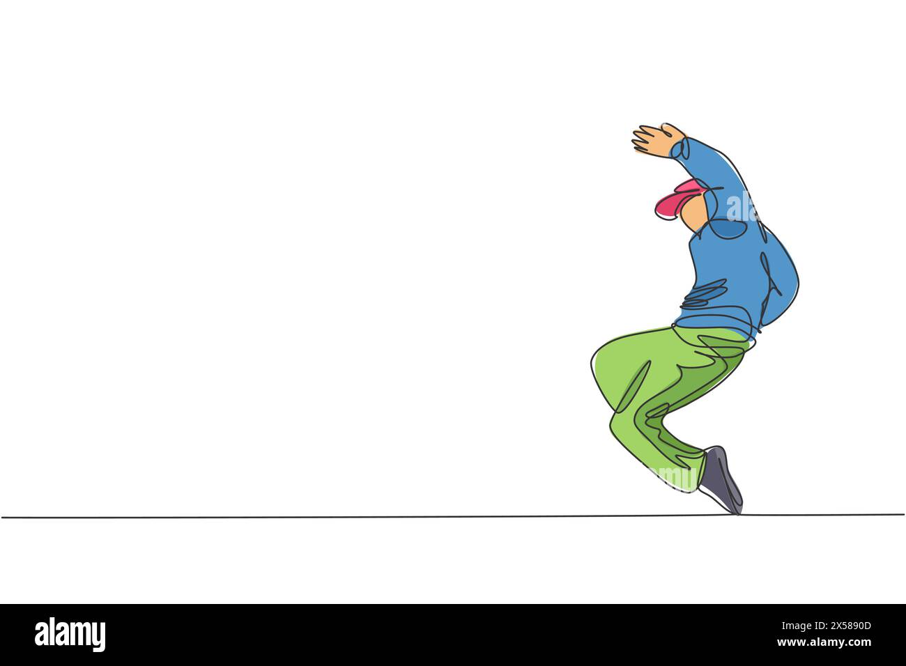 Dessin en ligne continue d'un jeune danseur de hip-hop énergique sur un sweat à capuche pratique pause danse dans la rue. Concept de style de vie de génération urbaine. T Illustration de Vecteur Dessin en ligne continue d'un jeune danseur de hip-hop énergique sur un sweat à capuche pratique pause danse dans la rue. Concept de style de vie de génération urbaine. T Illustration de Vecteur