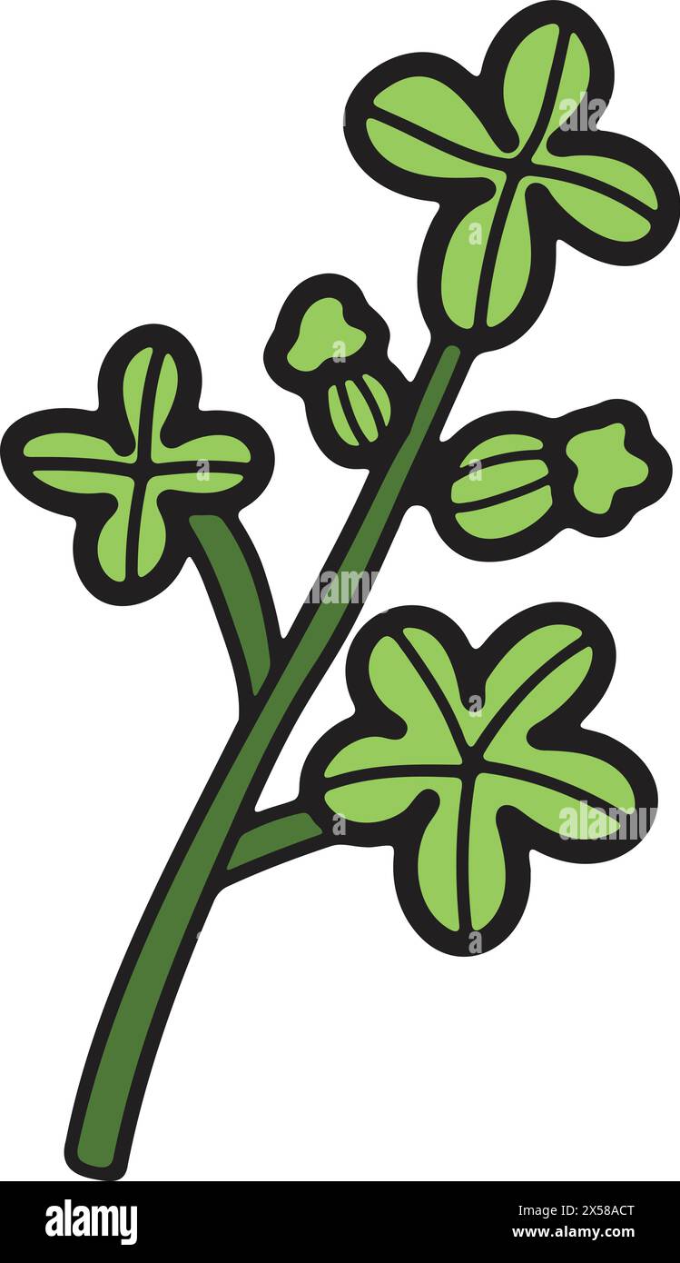 Une fleur avec un contour noir et des pétales blancs. La fleur est dessinée de manière stylisée, avec beaucoup de détails et un sens du mouvement. La scène est whimsica Illustration de Vecteur