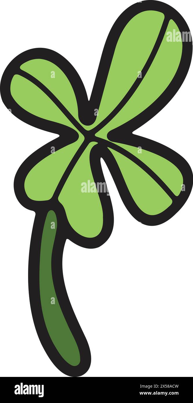 Une fleur avec un contour noir et des pétales blancs. La fleur est dessinée de manière stylisée, avec beaucoup de détails et un sens du mouvement. La scène est whimsica Illustration de Vecteur