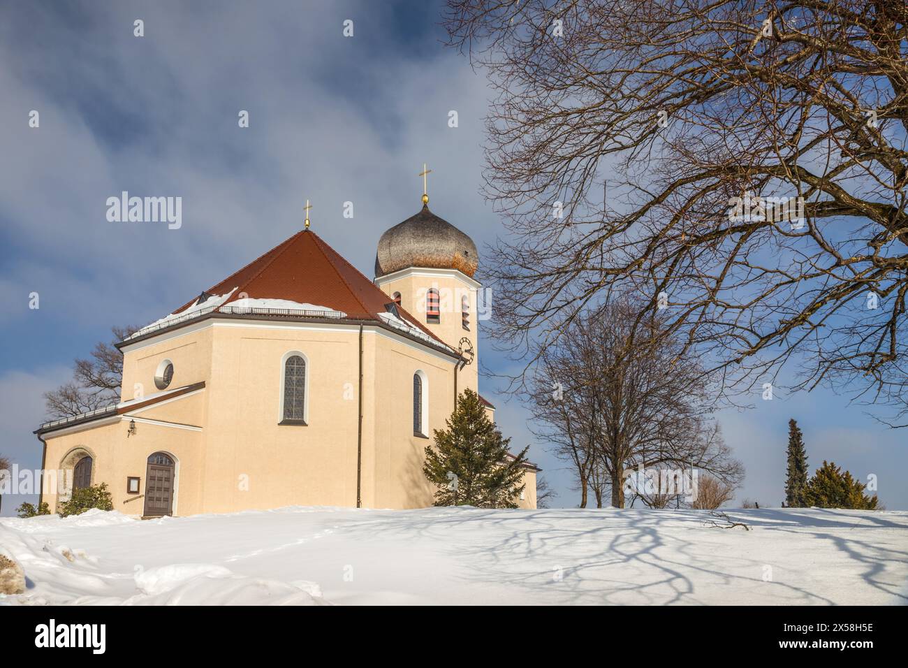 Géographie / voyage, Allemagne, Bavière, Frasdorf, Église Christ Roi de Wildenwart, haute-Bavière, ADDITIONAL-RIGHTS-HABILITATION-INFO-NOT-AVAILABLE Banque D'Images