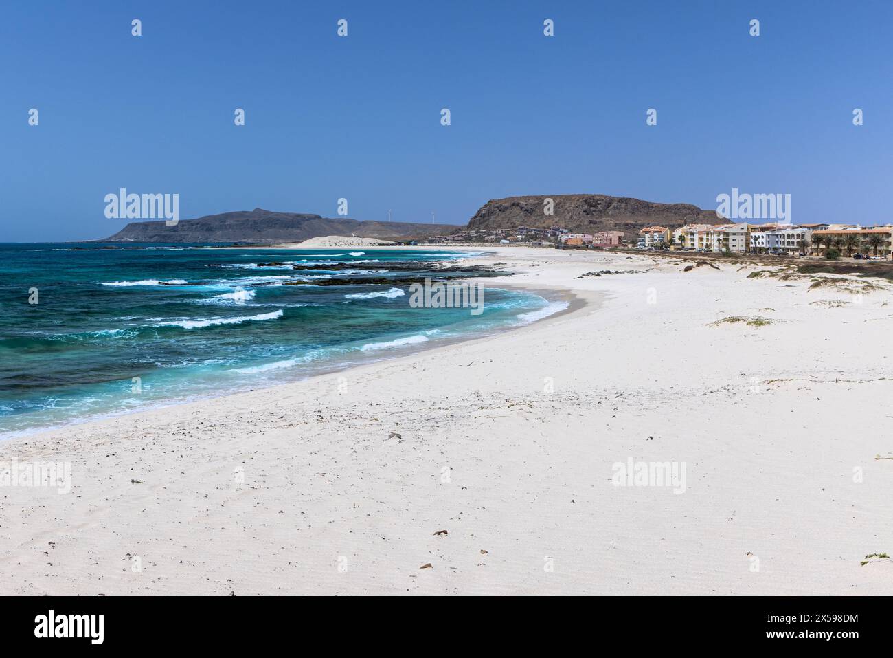 Plage de sable à Sal Rei, Boa Vista, Cap Vert, République de Cabo Verde, Afrique Banque D'Images