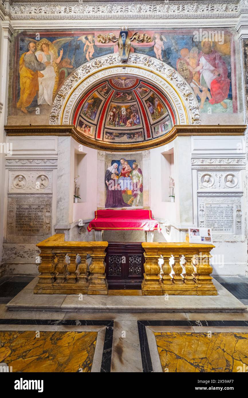 Scènes bibliques de Baldassarre Peruzzi dans la chapelle Ponzetti - église Santa Maria della Pace - Rome, Italie Banque D'Images