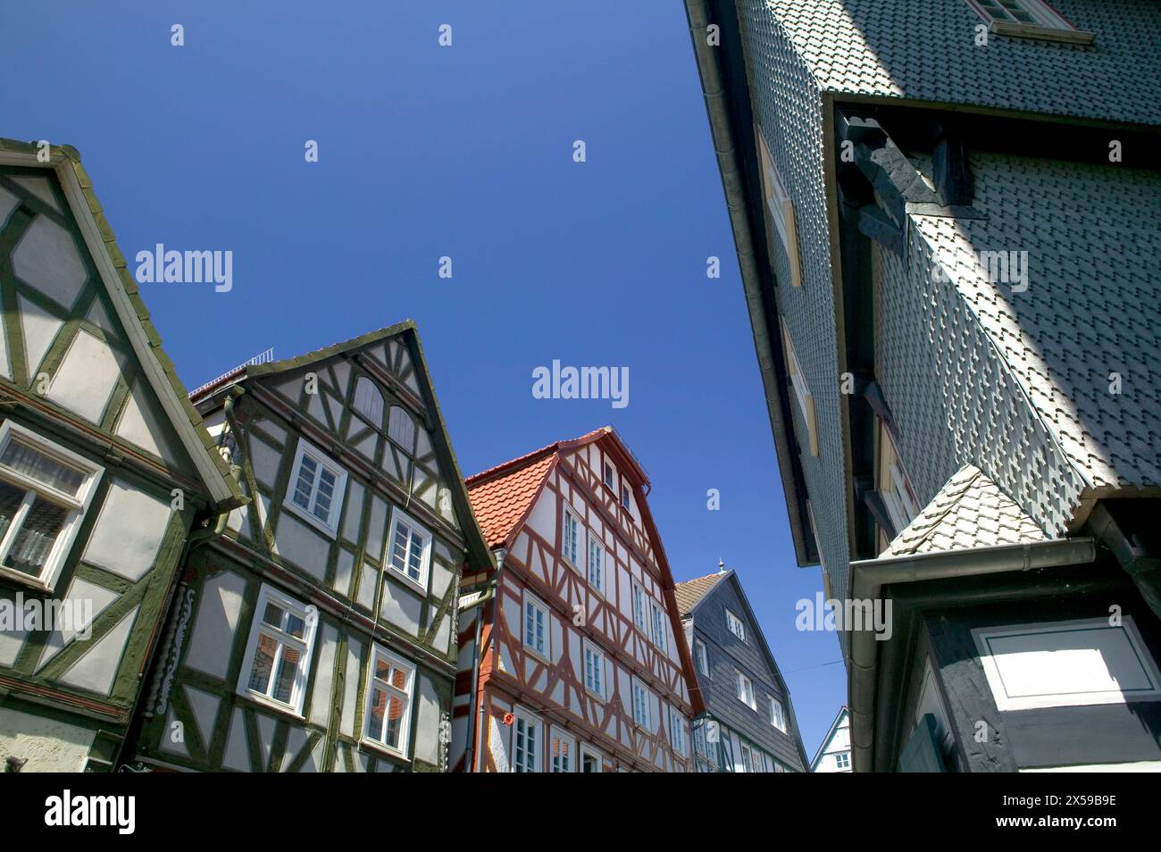 Maisons à colombages à Fritzlar près de Kassel, Hesse, Allemagne, Europe Banque D'Images