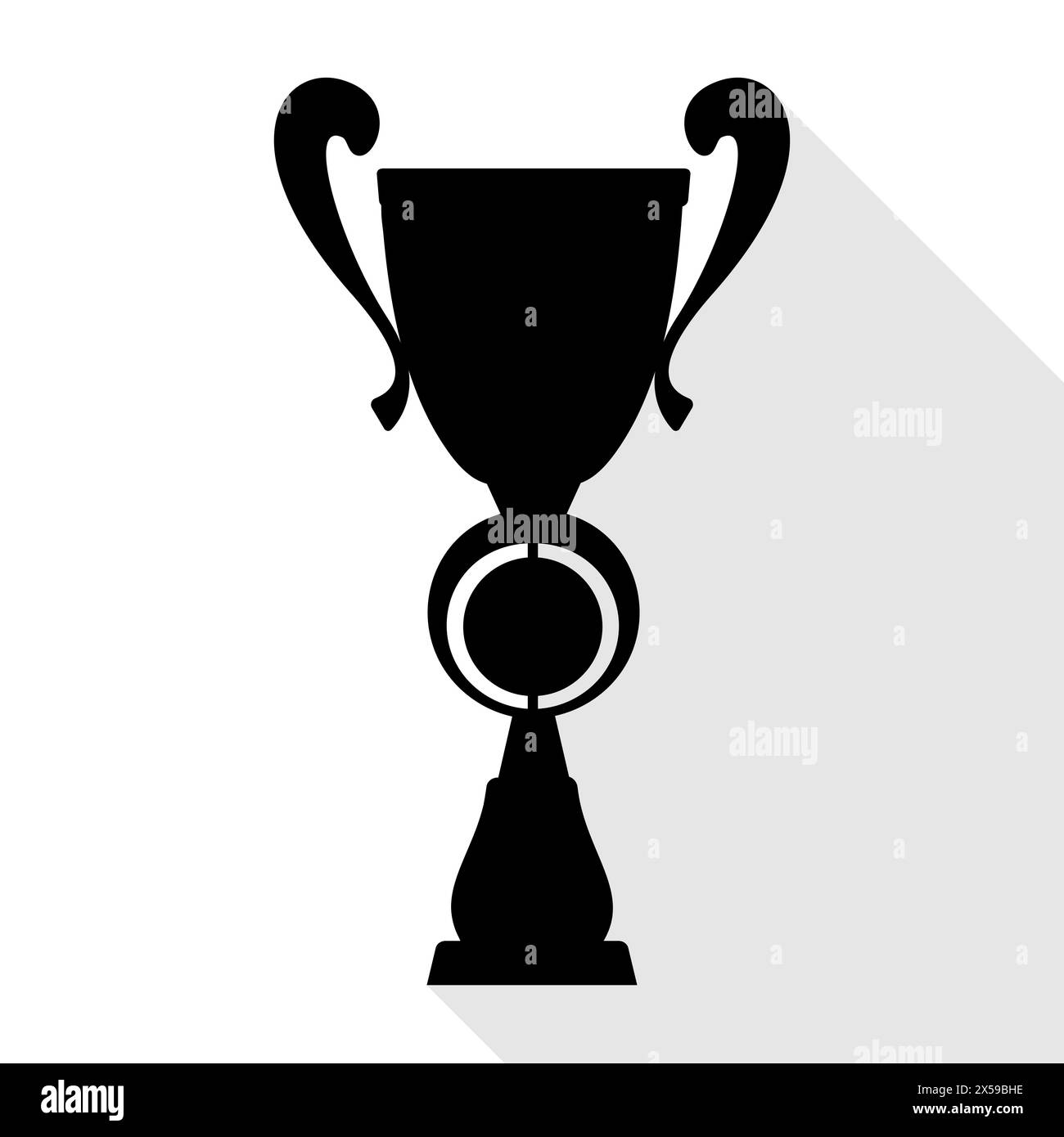 Coupe championne dans un style plat avec ombre. Prix du championnat pour la première place. Symbole de victoire. Illustration vectorielle. Illustration de Vecteur