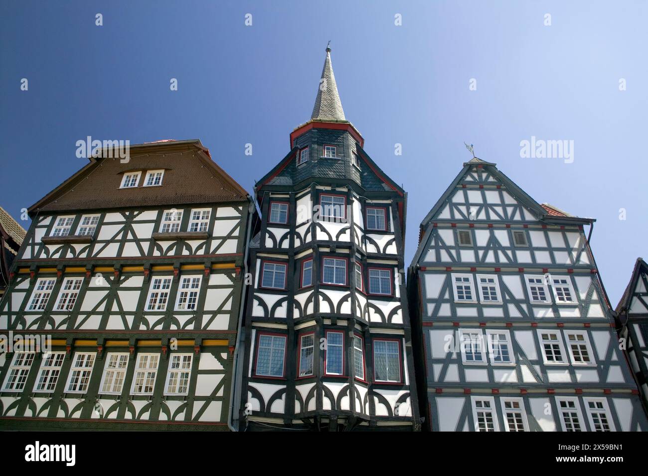 Maisons à colombages à Fritzlar près de Kassel, Hesse, Allemagne, Europe Banque D'Images