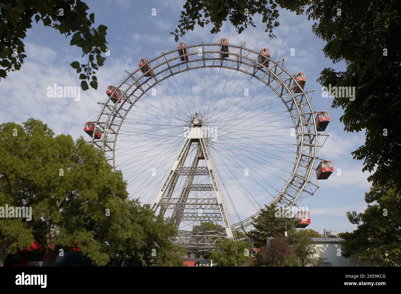 Grande roue (Riesenrad), le Prater de Vienne. L'Autriche Banque D'Images