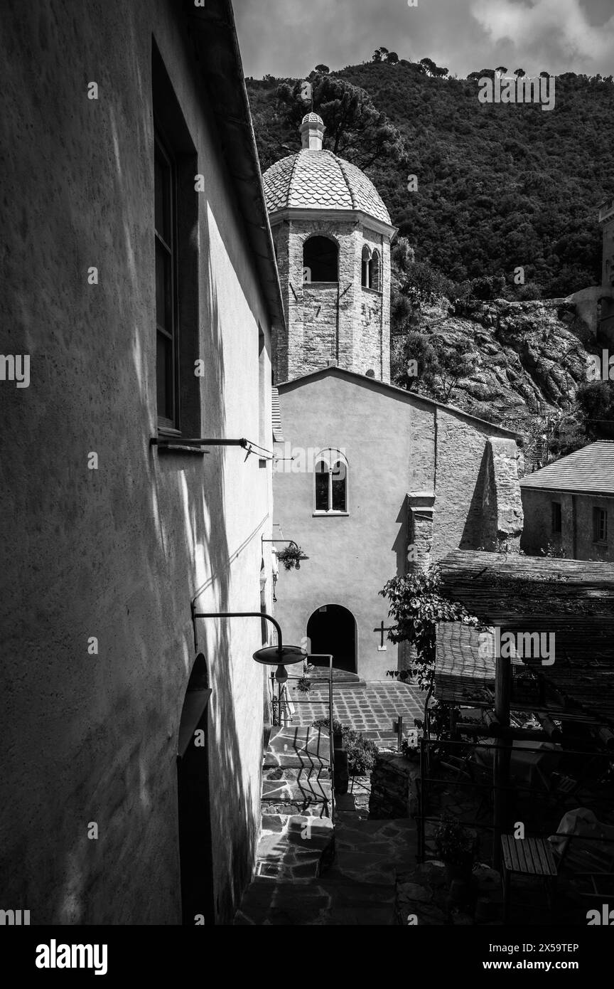 Magie de Ligurie. Des images intemporelles. Ancienne abbaye de San Fruttuoso, baie et bâtiment historique gardé par la FAI. Fonds italien pour l'environnement. Banque D'Images