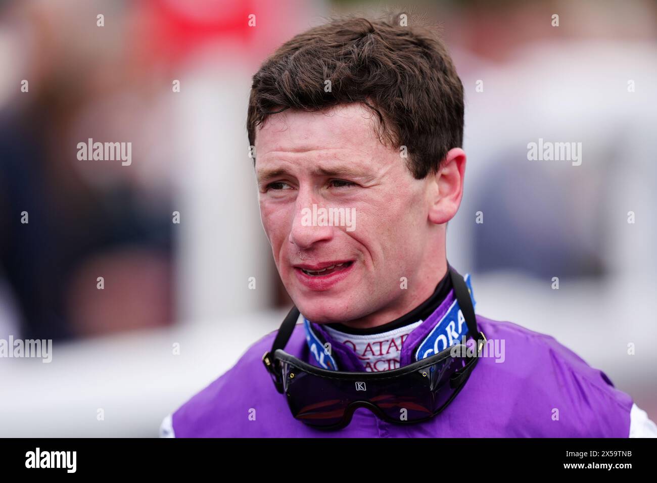 Jockey Oisin Murphy lors de la Journée des essais du festival Boodles de mai à l'hippodrome de Chester. Date de la photo : mercredi 8 mai 2024. Banque D'Images