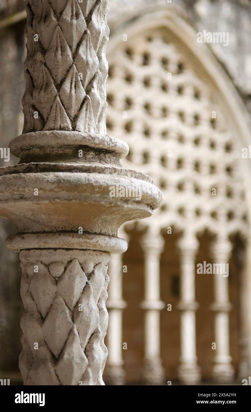 Cloître de Jean I, Monastère de Santa Maria da Vitória (aka Monastère de Batalha), Leiria. Portugal Banque D'Images