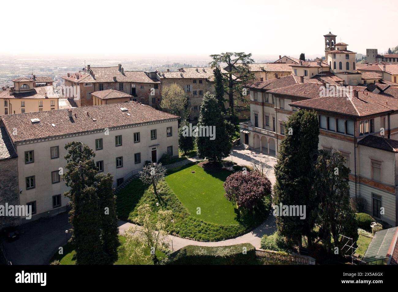 Italie Lombardie Bergamo Alta Panorama Banque D'Images