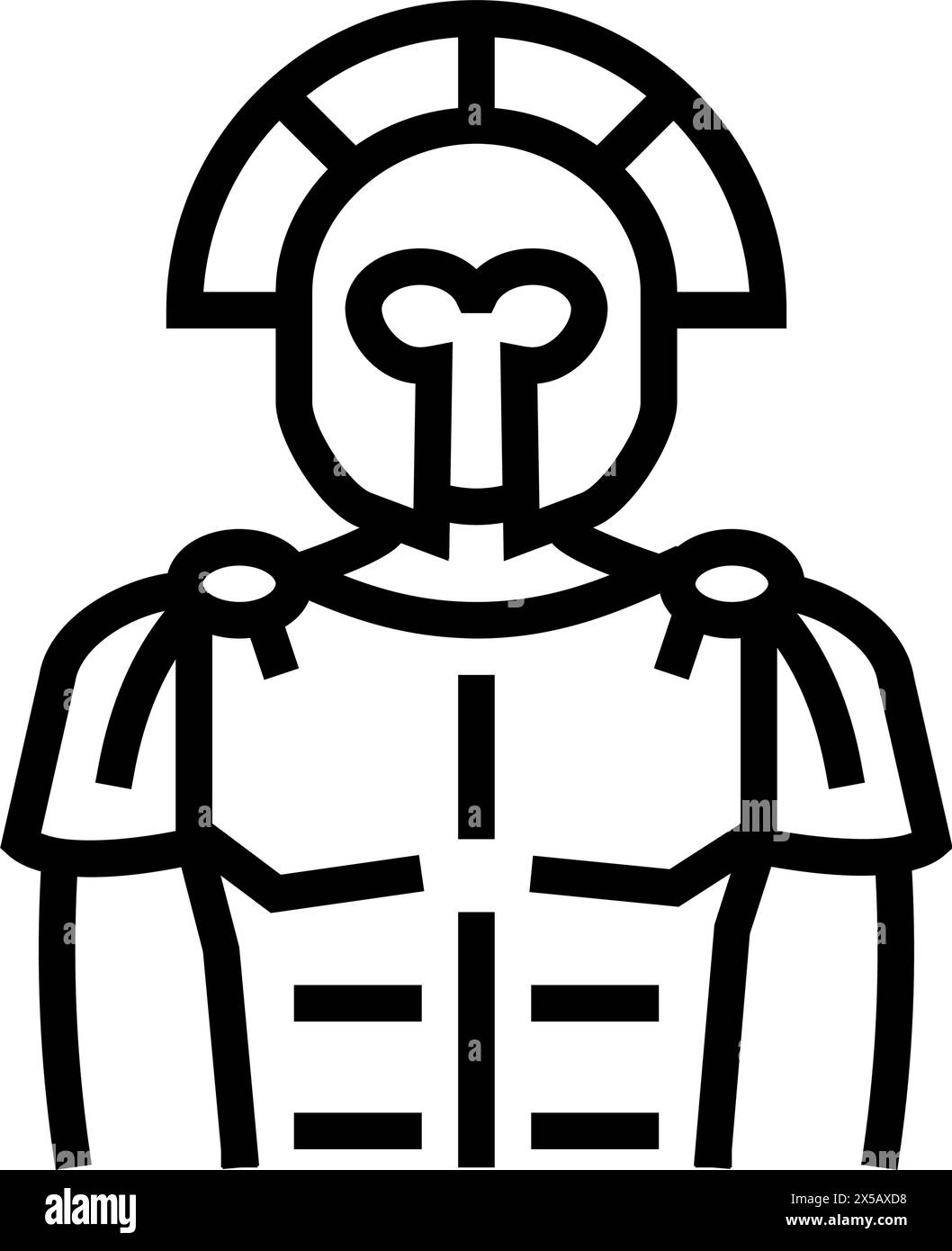 illustration vectorielle d'icône de ligne de guerrier de gladiator sparta Illustration de Vecteur