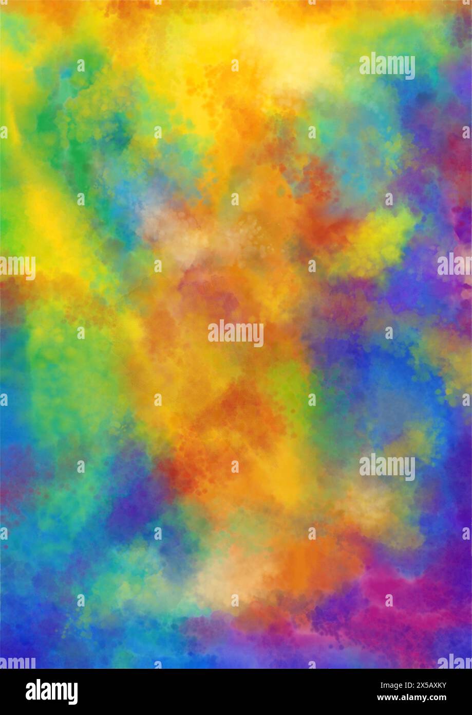 illustration de fond texturée peinte numérique abstraite à l'aquarelle dans des couleurs vibrantes Banque D'Images