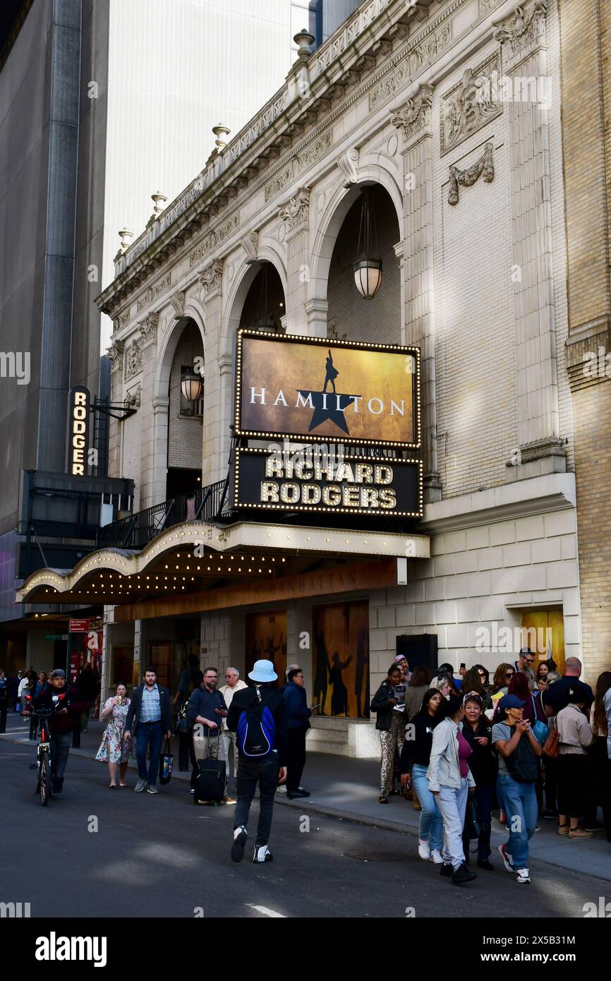 Hamilton musical, Richard Rogers Theatre, Broadway, New York, États-Unis Banque D'Images