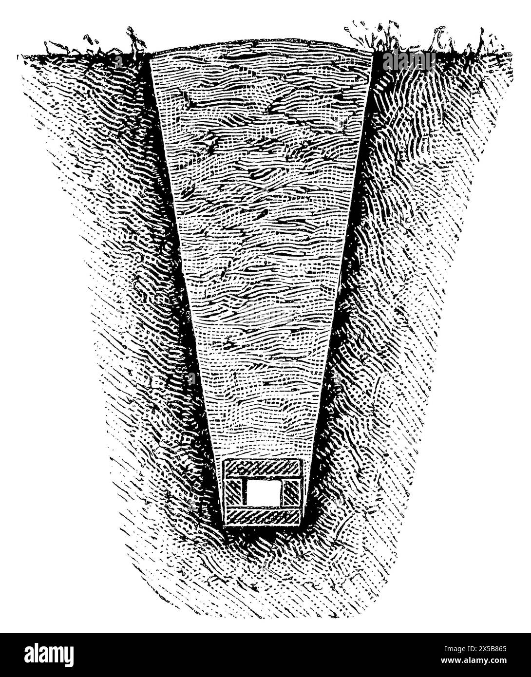 Amélioration des sols. Drain de tourbe. Publication du livre 'Meyers Konversations-Lexikon', volume 7, Leipzig, Allemagne, 1910 Banque D'Images