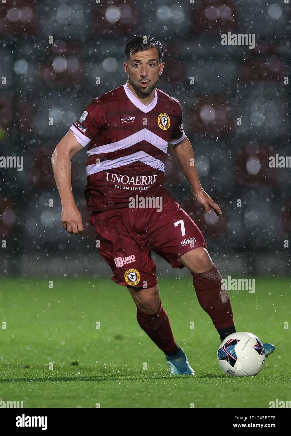 Turin, Italie. 7 mai 2024. Filippo Guccione du SS Arezzo lors du match de série C Play Off Round 1 au Stadio Giuseppe Moccagatta - Alessandria, Turin. Le crédit photo devrait se lire : Jonathan Moscrop/Sportimage crédit : Sportimage Ltd/Alamy Live News Banque D'Images