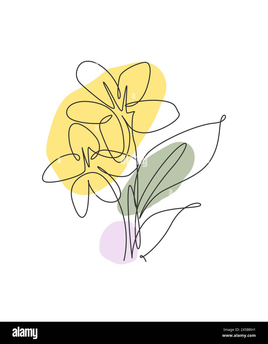 Une seule ligne dessin beauté jasmin fleur illustration vecteur. Style floral tropical minimaliste, amour romantique concept pour poster, décoration murale imprimé. Illustration de Vecteur