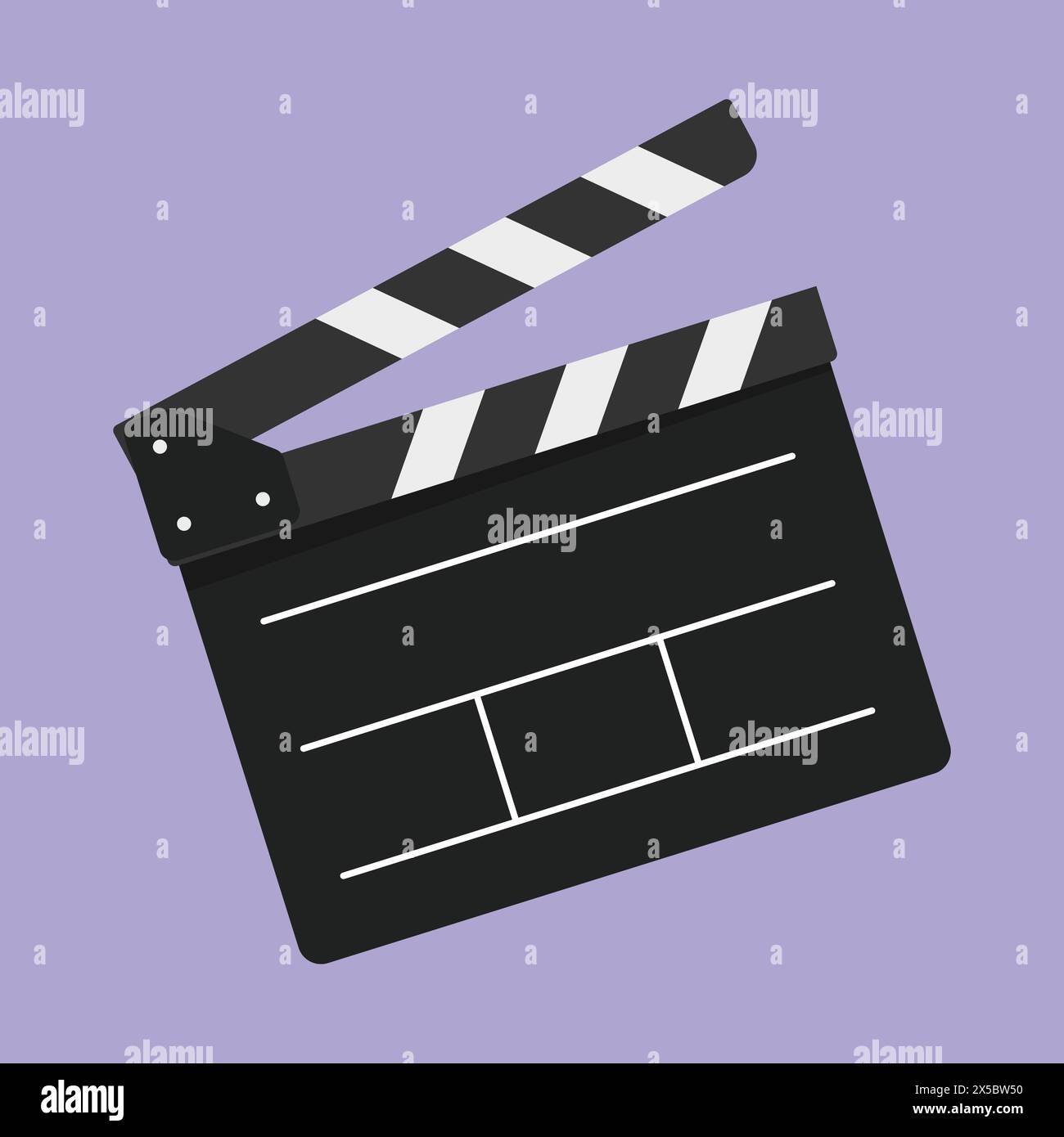 Icône vectorielle claquette du cinéaste. Hollywood film Clapperboard illustration. claquette de craie pour film Illustration de Vecteur