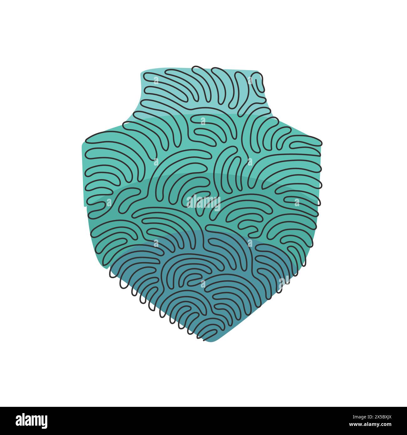 Icône de cloche de dessin continue sur une ligne isolée. Symbole de notification moderne, simple, vecteur, icône pour la conception de site Web, application mobile, interface utilisateur. Boucles torsadées. Illustration de Vecteur