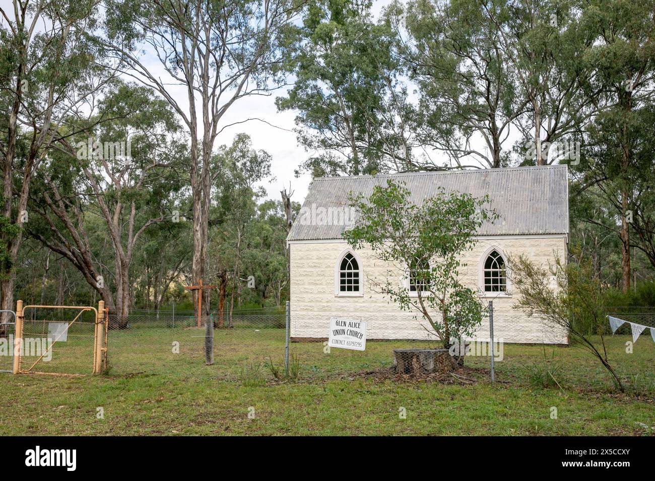 Glen Alice village dans Capertee Valley New South Wales, petite église de l'Union qui est gérée par la confiance locale et ouverte à toutes les confessions, Australie Banque D'Images