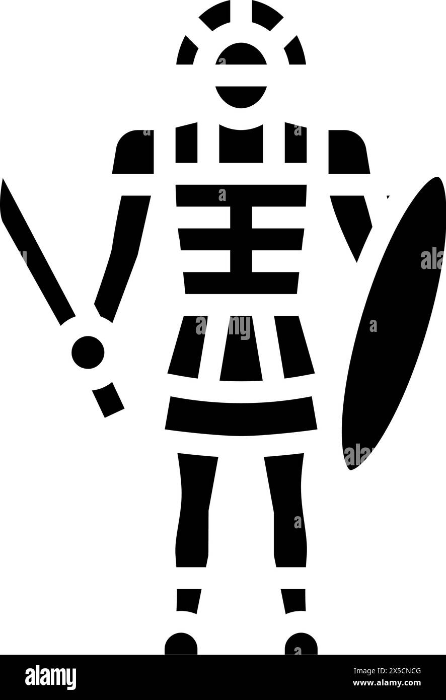 illustration vectorielle d'icône de glyphe warrior sparta Illustration de Vecteur