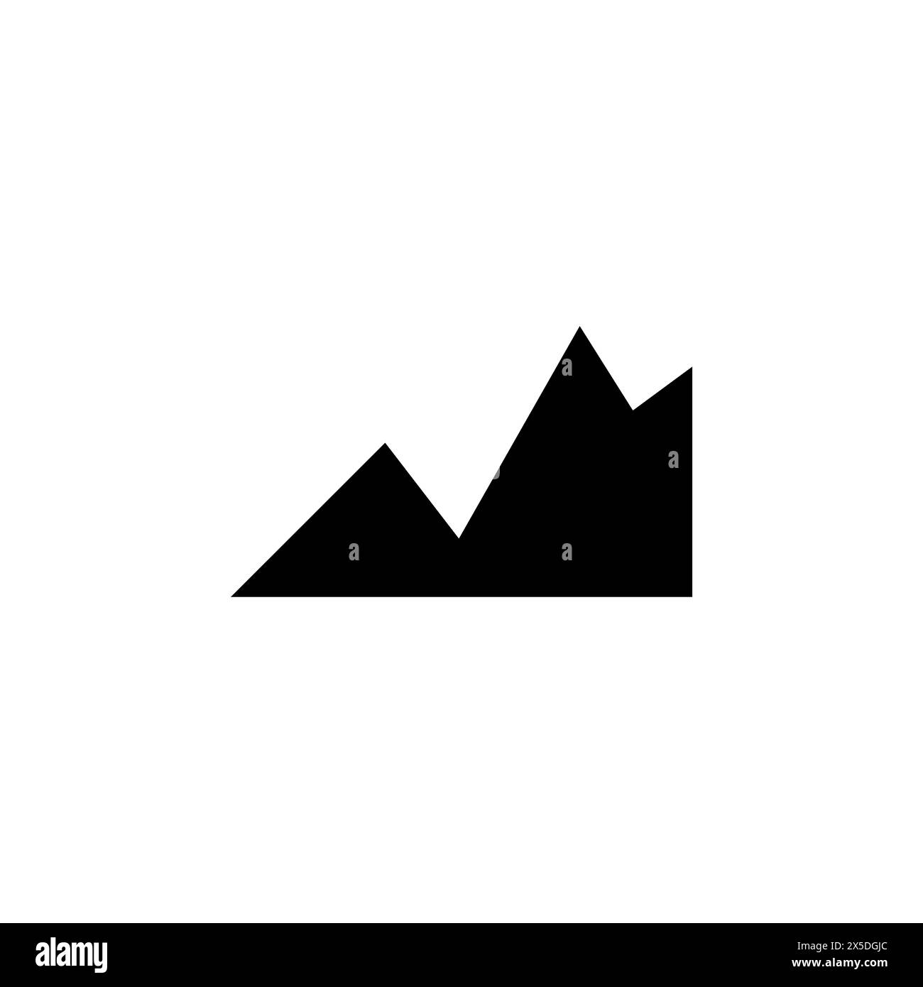 Icône vectorielle plate de pic de graphique boursier. Symbole solide simple isolé sur fond blanc. Modèle de conception de signe de pic de graphique boursier pour l'eleme d'interface utilisateur Web et mobile Illustration de Vecteur