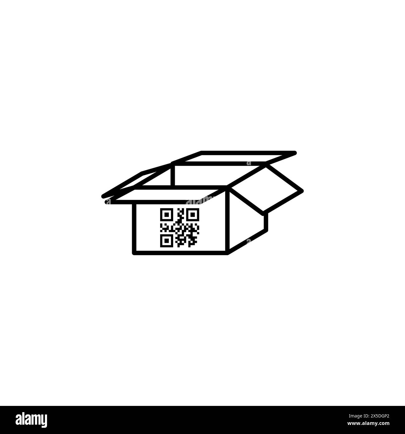 Icône vectorielle plate QR Code Text. Symbole solide simple isolé sur fond blanc. QR Code modèle de conception de signe de texte pour l'élément d'interface utilisateur Web et mobile Illustration de Vecteur