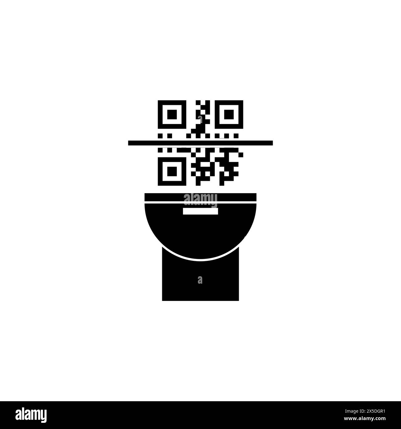 Icône vectorielle plate du scanner de code QR. Symbole solide simple isolé sur fond blanc. Modèle de conception de signe de scanner de code QR pour l'élément d'interface utilisateur Web et mobile Illustration de Vecteur