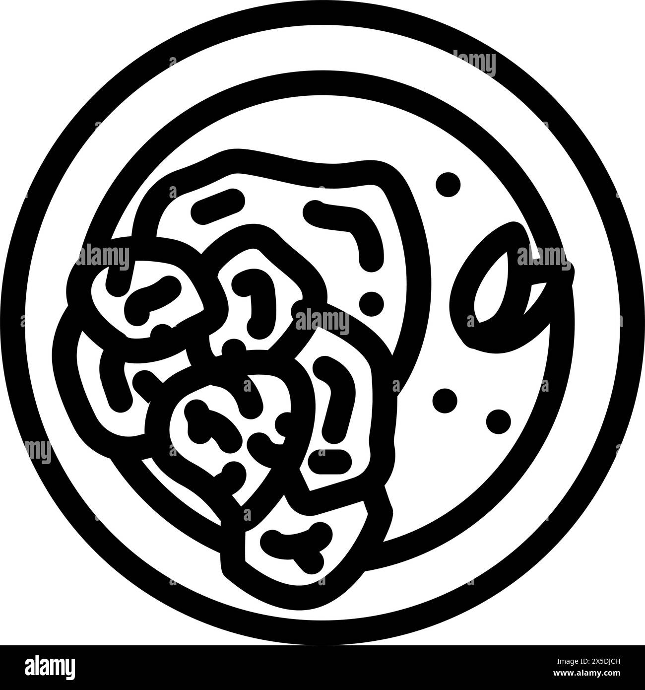 illustration vectorielle d'icône de ligne de cuisine indienne de poulet au beurre Illustration de Vecteur